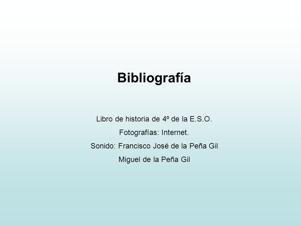 Bibliografía Libro de historia de 4º de la E.S.O.