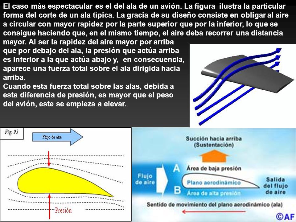 El caso más espectacular es el del ala de un avión