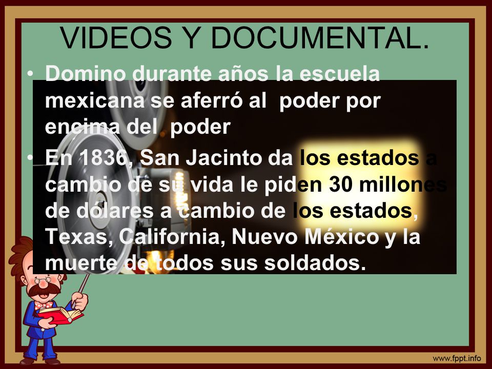 VIDEOS Y DOCUMENTAL. Domino durante años la escuela mexicana se aferró al poder por encima del poder.