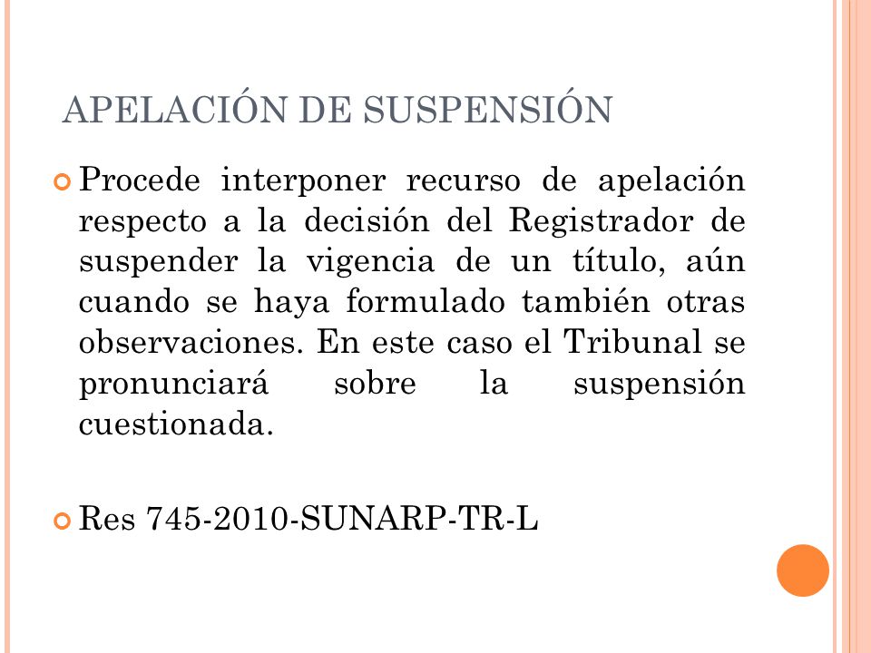 APELACIÓN DE SUSPENSIÓN