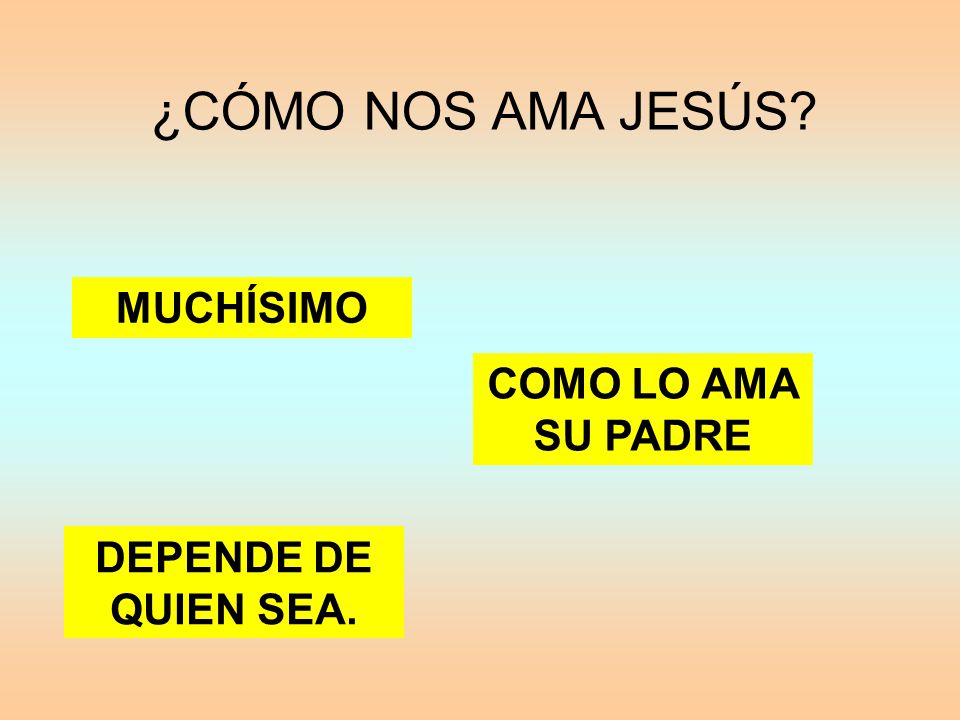 ¿CÓMO NOS AMA JESÚS MUCHÍSIMO COMO LO AMA SU PADRE