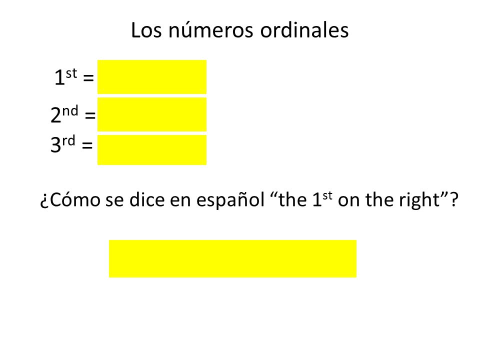 ¿Cómo se dice en español the 1st on the right