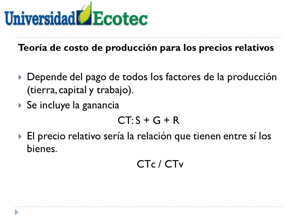 El precio relativo sería la relación que tienen entre sí los bienes.