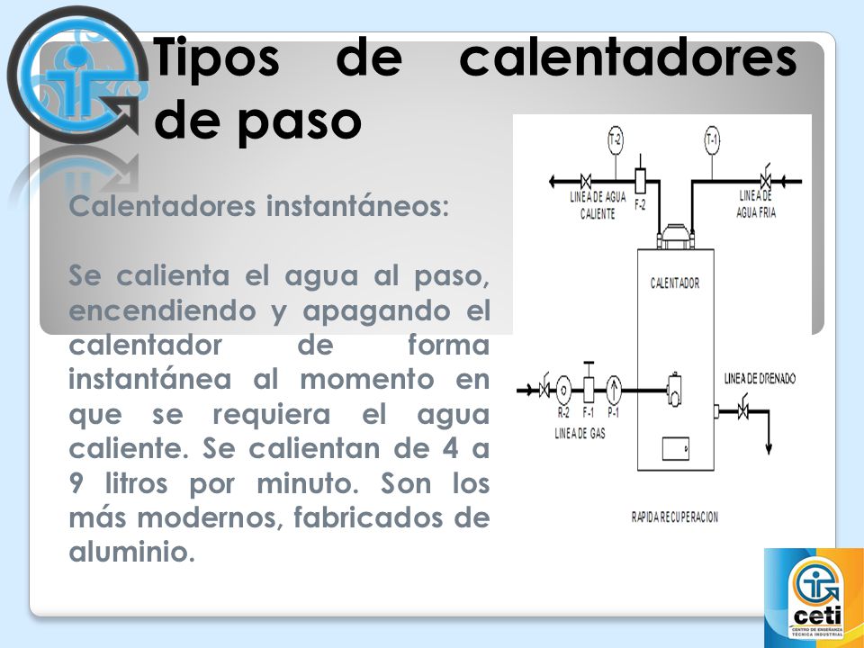 Tipos de calentadores de paso