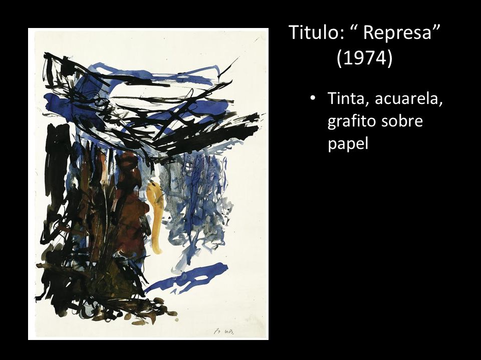 Titulo: Represa (1974) Tinta, acuarela, grafito sobre papel