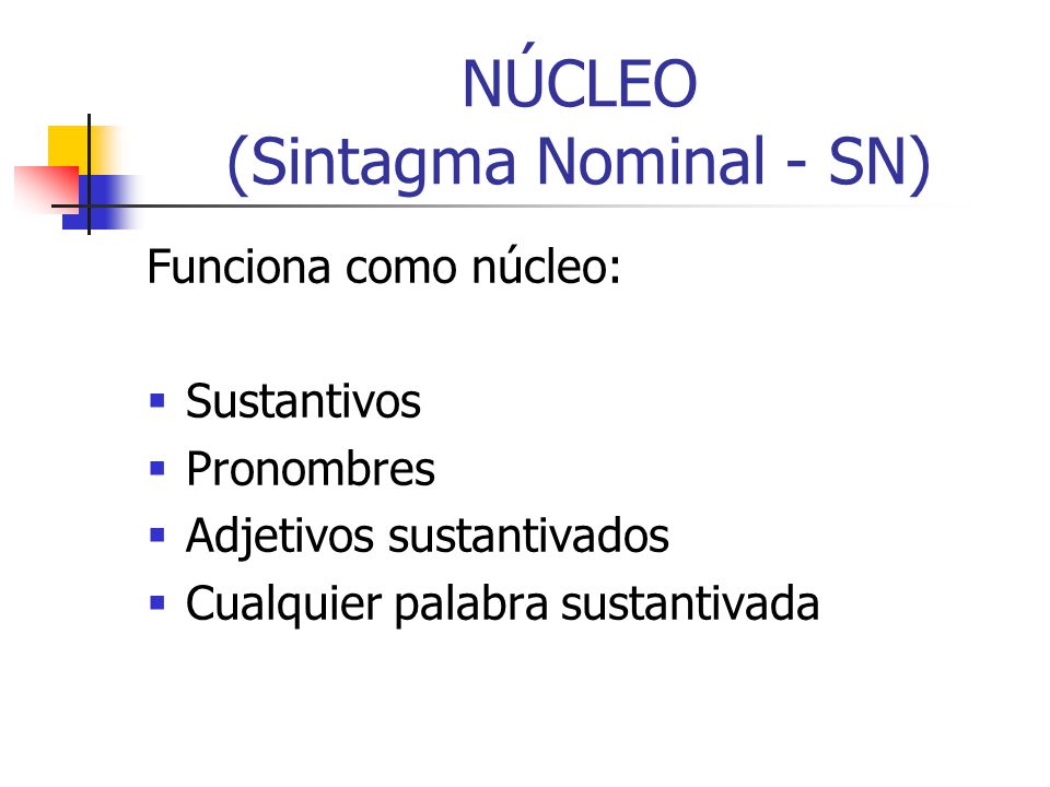 NÚCLEO (Sintagma Nominal - SN)