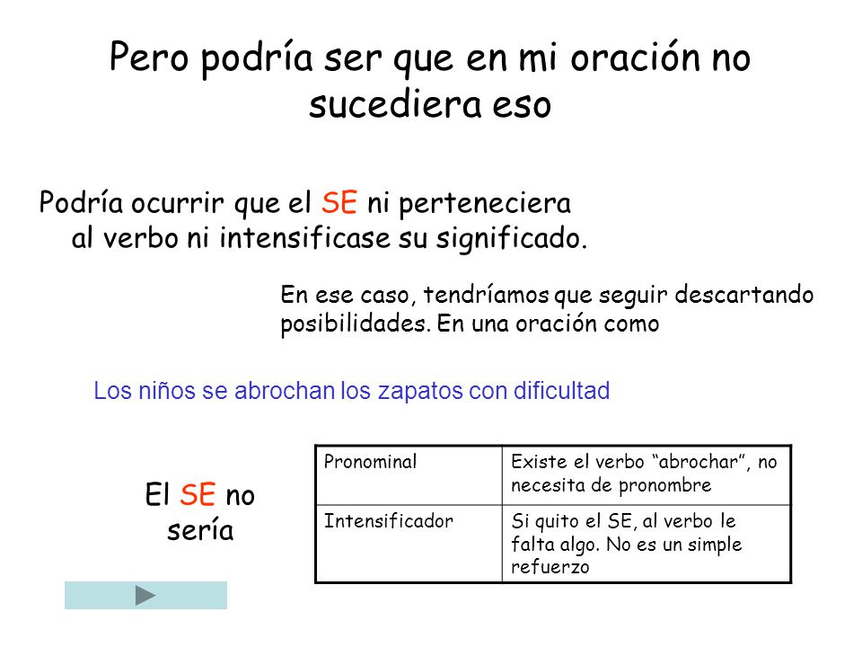 Pero podría ser que en mi oración no sucediera eso