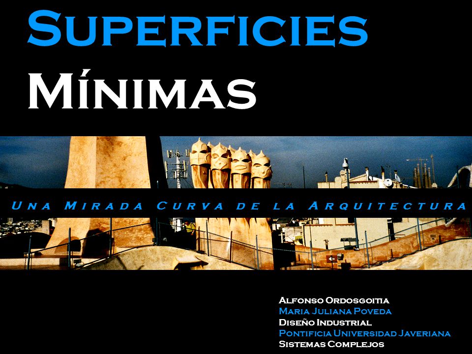Superficies Mínimas U n a M i r a d a C u r v a d e l a A r q u i t e c t u r a.