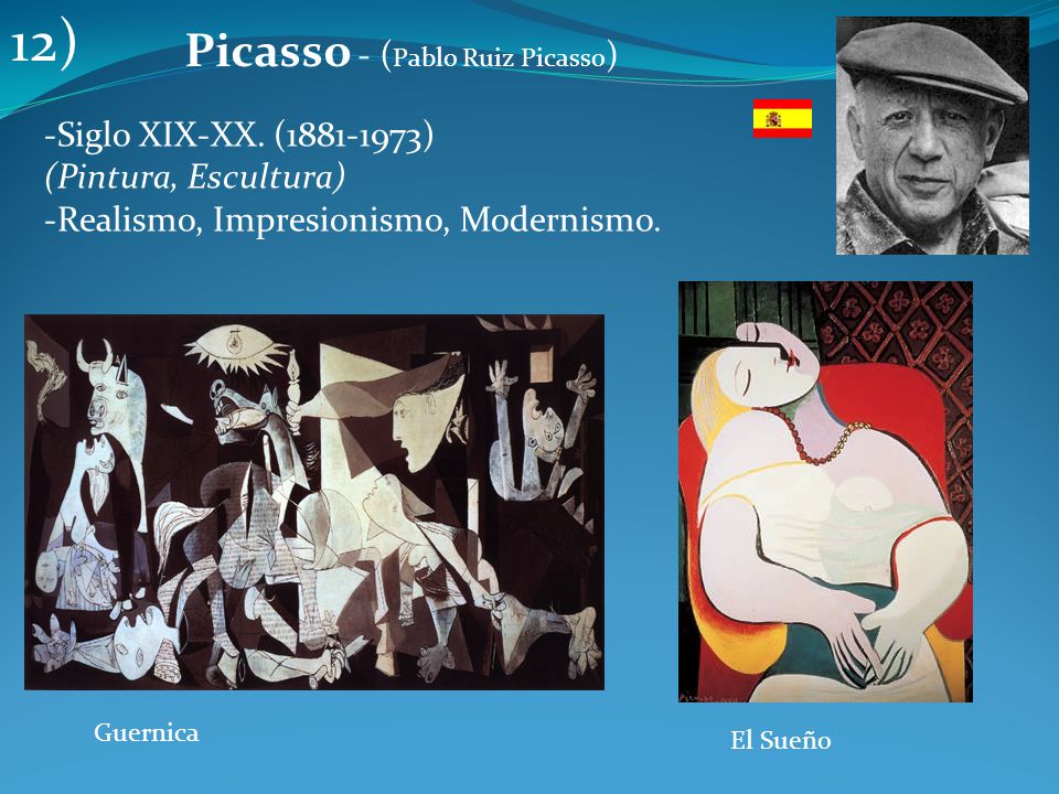 12) Picasso - (Pablo Ruiz Picasso) -Siglo XIX-XX. ( )