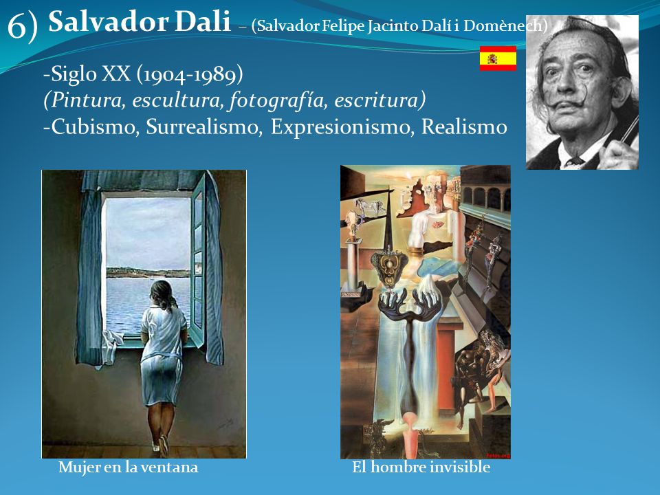6) Salvador Dali – (Salvador Felipe Jacinto Dalí i Domènech)