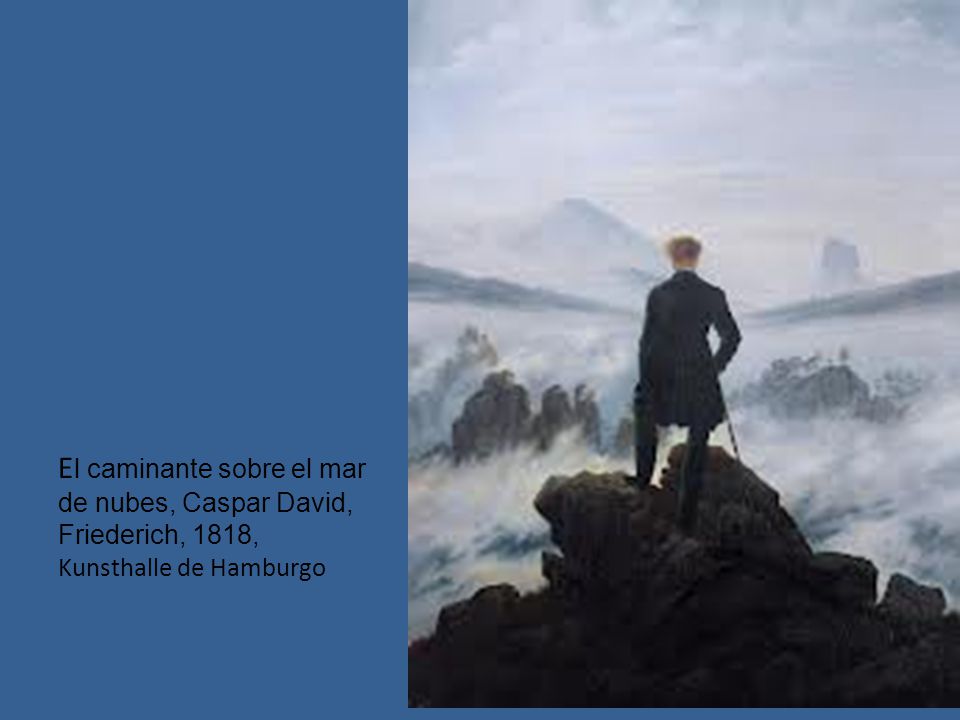 El caminante sobre el mar de nubes, Caspar David, Friederich, 1818, Kunsthalle de Hamburgo