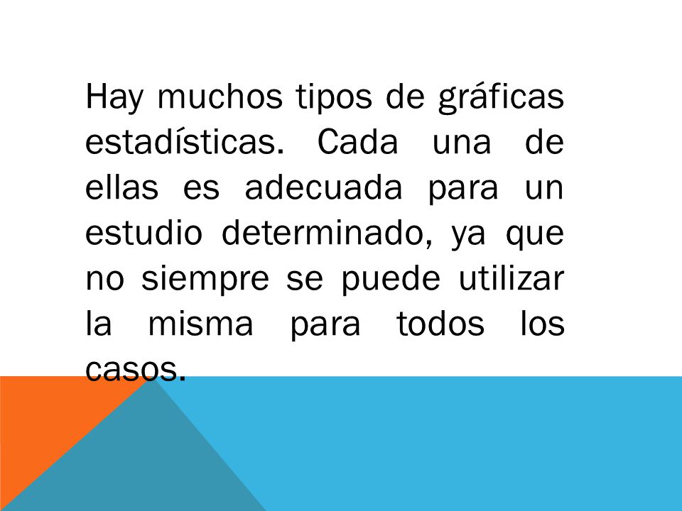 Hay muchos tipos de gráficas estadísticas