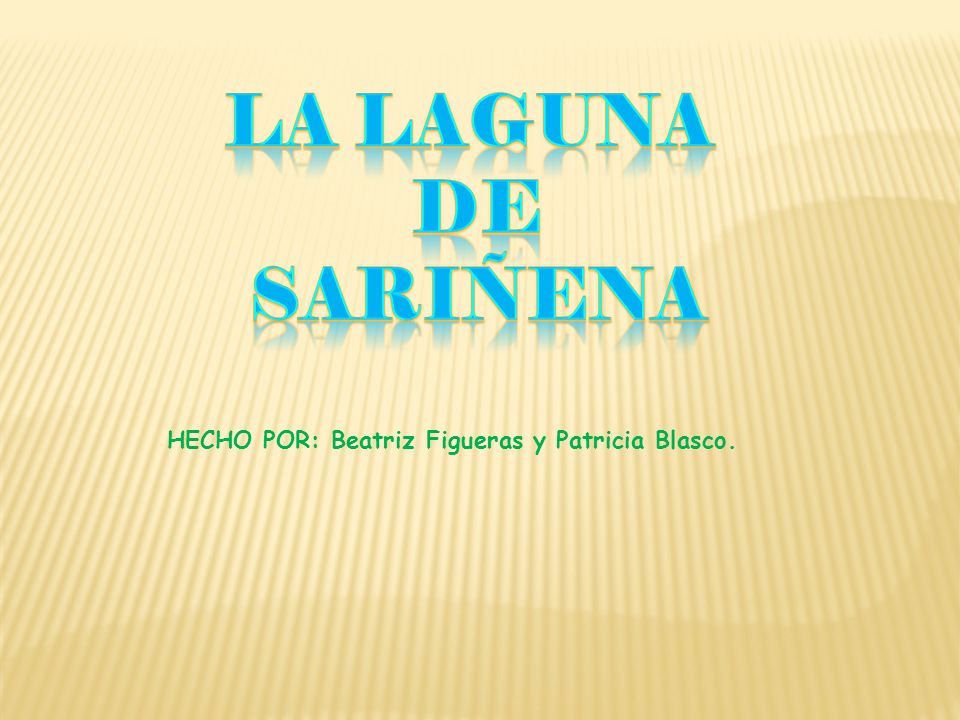 LA LAGUNA DE SARIÑENA HECHO POR: Beatriz Figueras y Patricia Blasco.