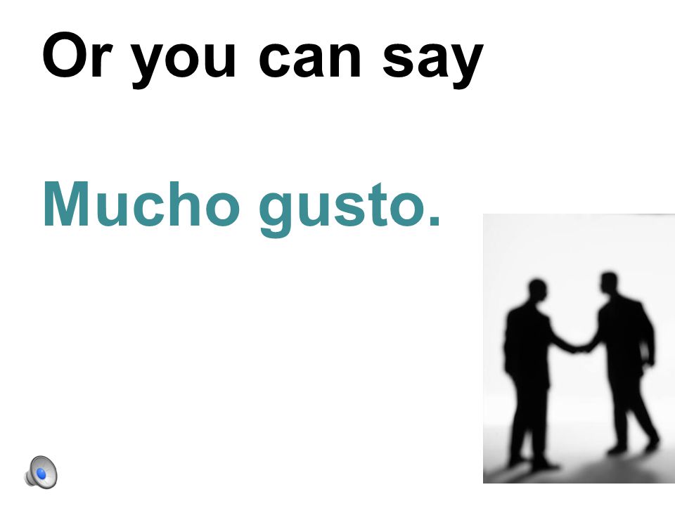 Or you can say Mucho gusto.