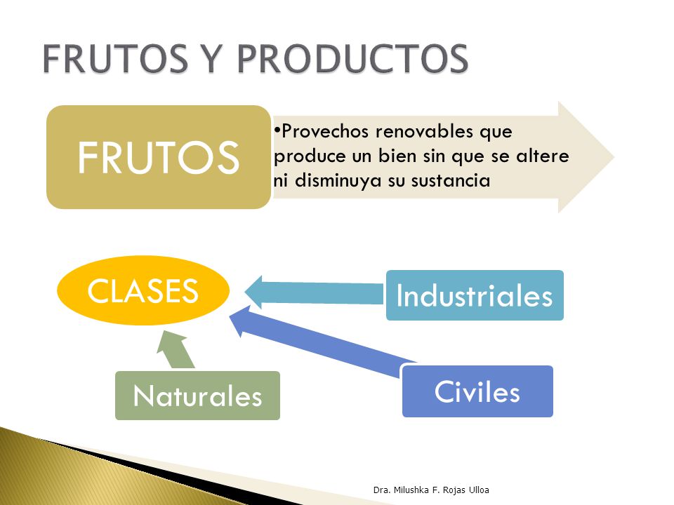 FRUTOS FRUTOS Y PRODUCTOS CLASES Naturales Civiles