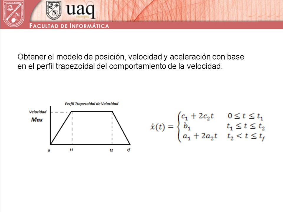 Obtener el modelo de posición, velocidad y aceleración con base