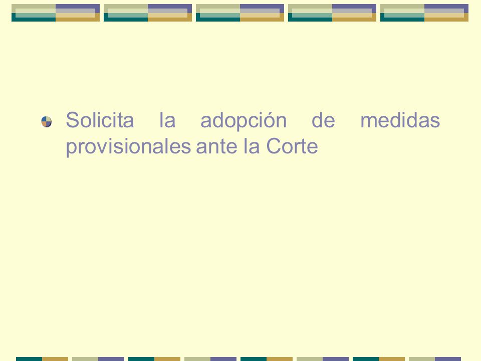 Solicita la adopción de medidas provisionales ante la Corte