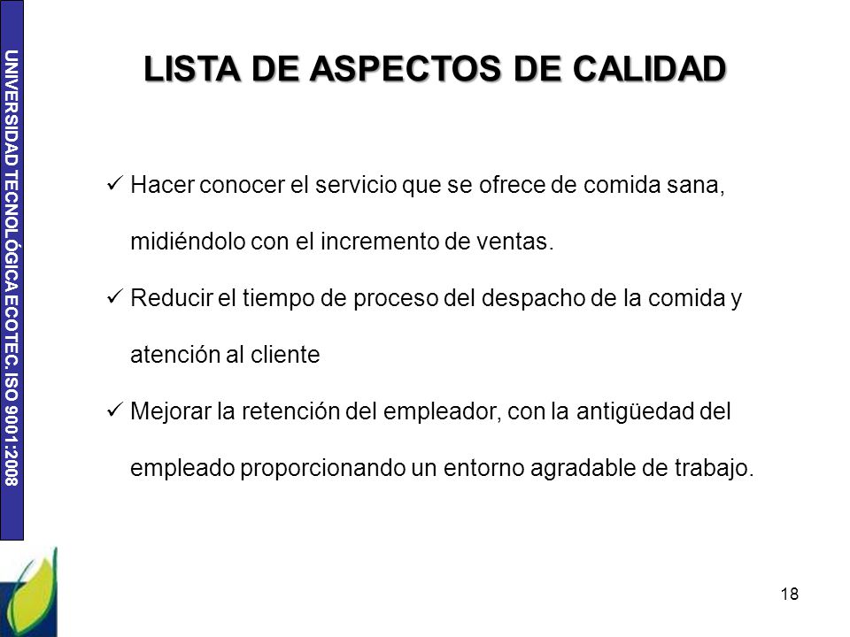 LISTA DE ASPECTOS DE CALIDAD