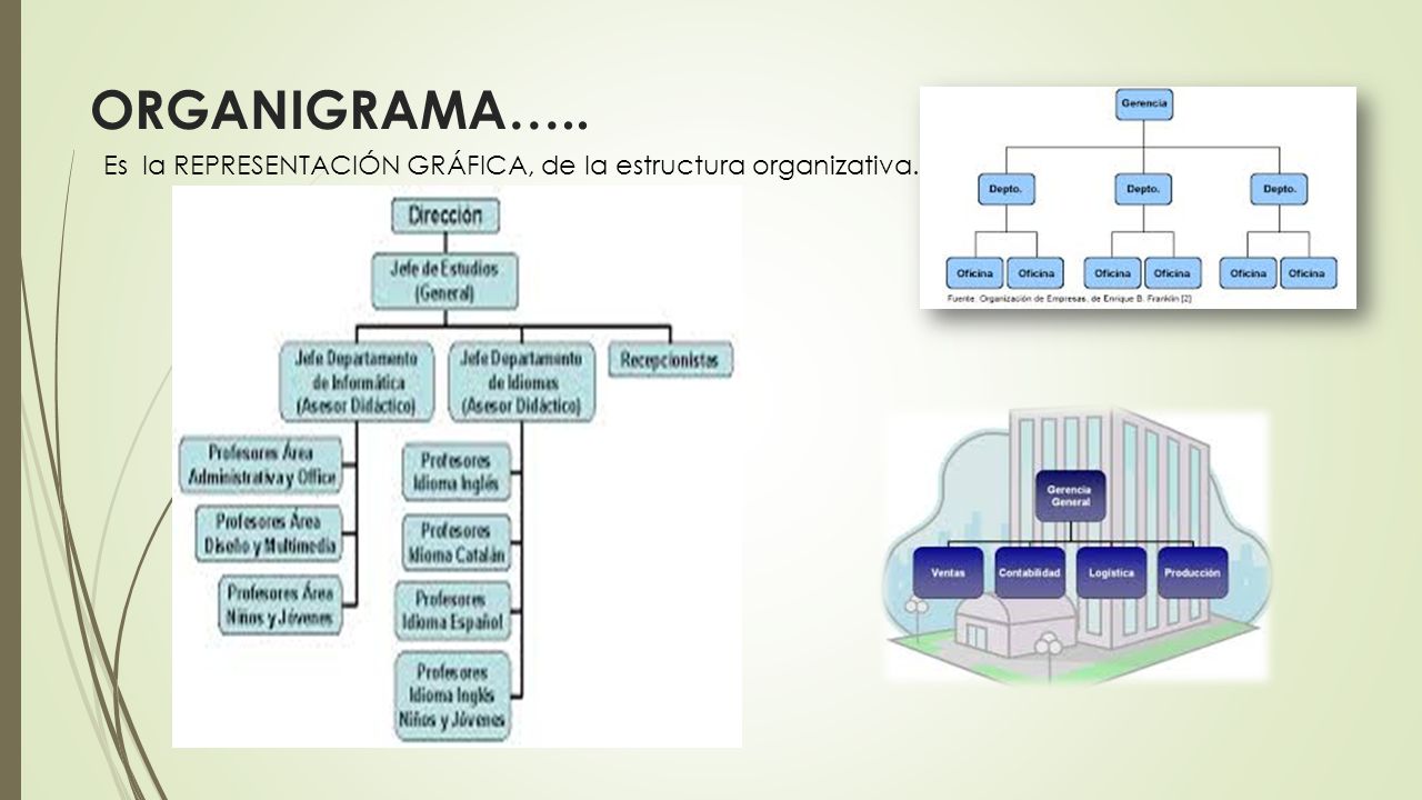 ORGANIGRAMA….. Es la REPRESENTACIÓN GRÁFICA, de la estructura organizativa.