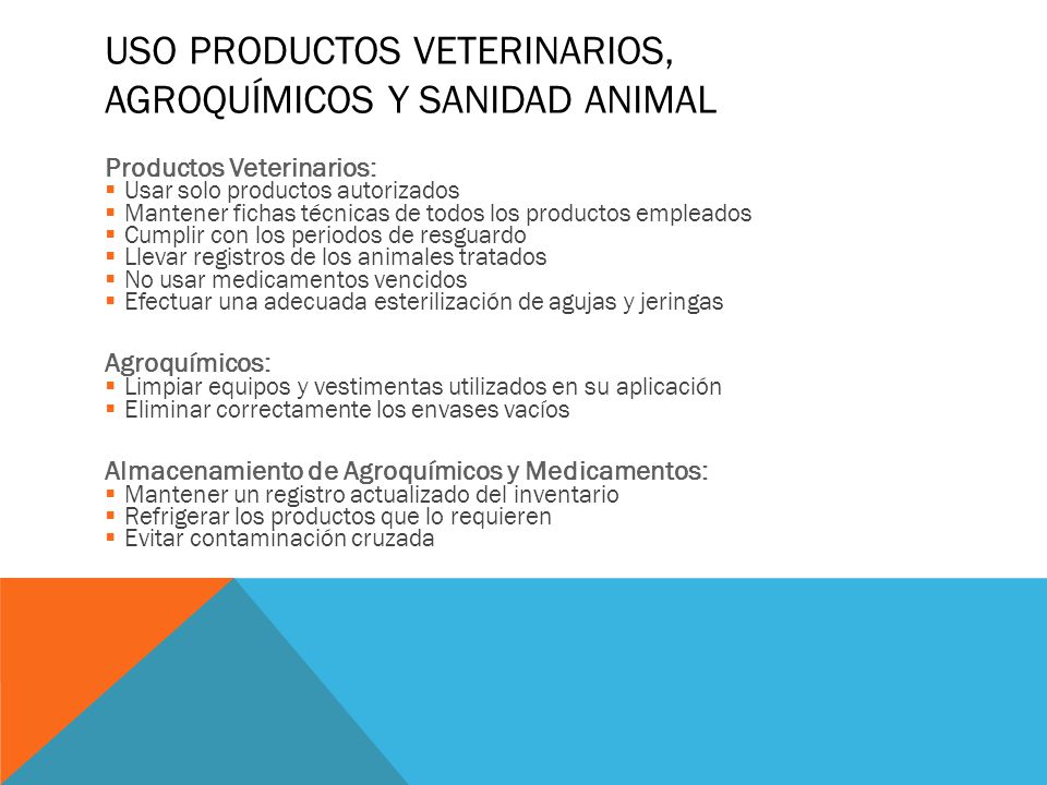 Uso Productos Veterinarios, Agroquímicos y Sanidad Animal