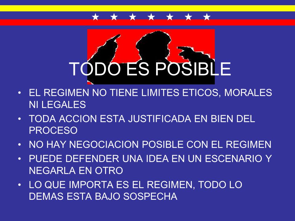 TODO ES POSIBLE EL REGIMEN NO TIENE LIMITES ETICOS, MORALES NI LEGALES