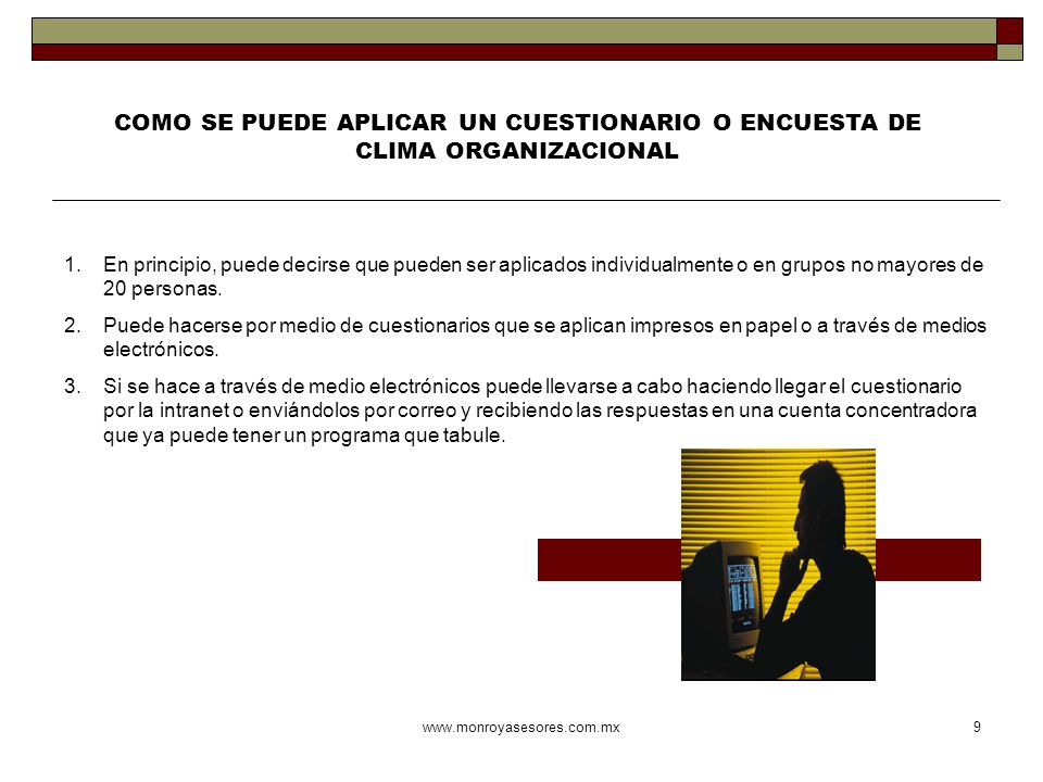 COMO SE PUEDE APLICAR UN CUESTIONARIO O ENCUESTA DE CLIMA ORGANIZACIONAL