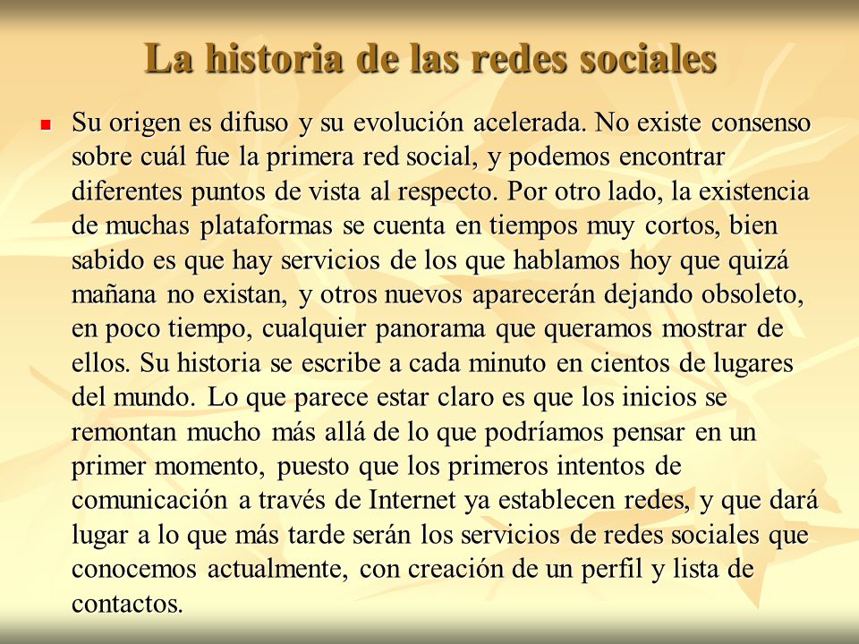 Historia de las Redes Sociales - ppt descargar