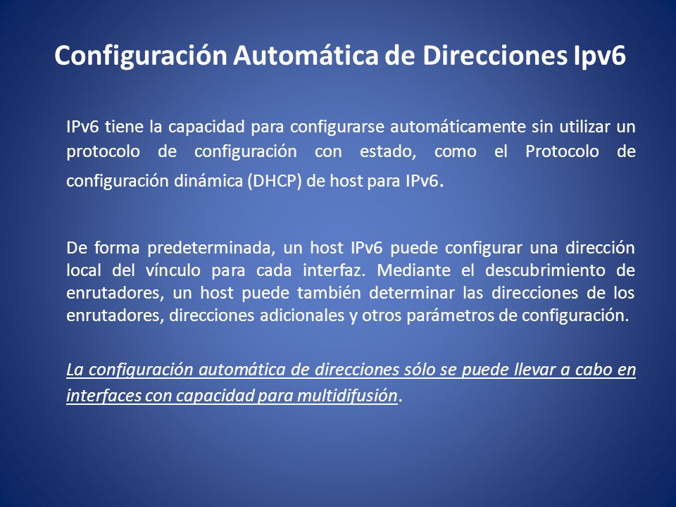 Configuración Automática de Direcciones Ipv6