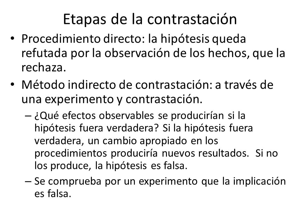 Etapas de la contrastación