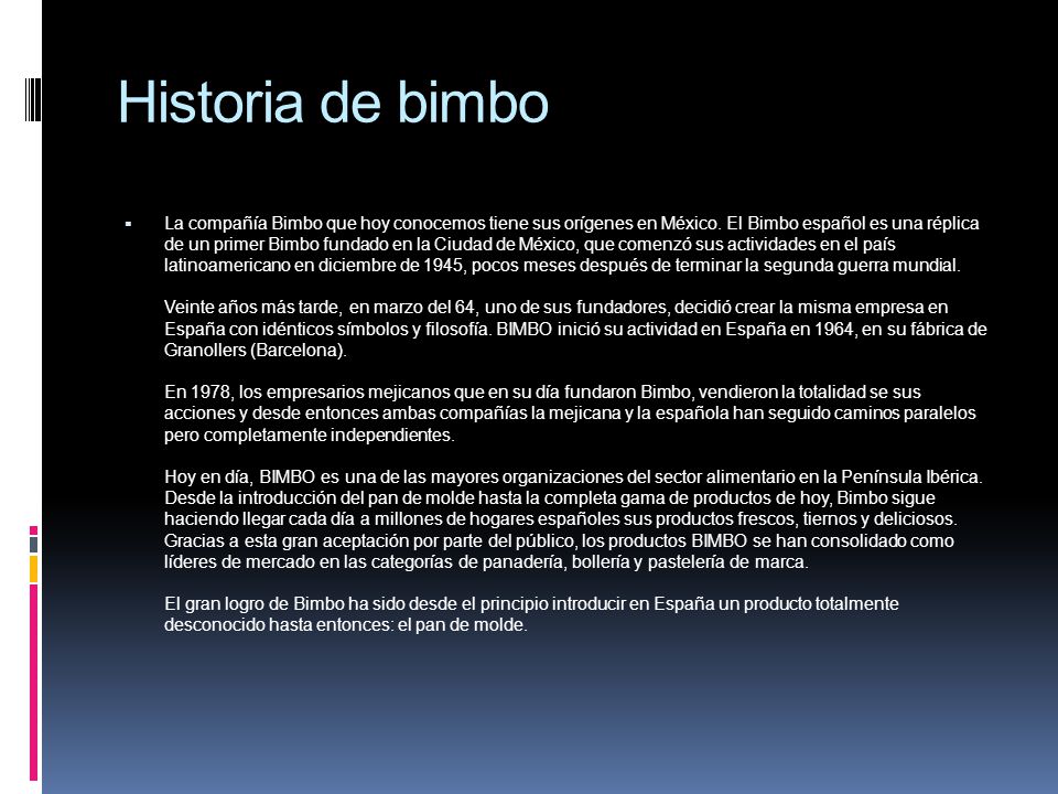 Historia de bimbo