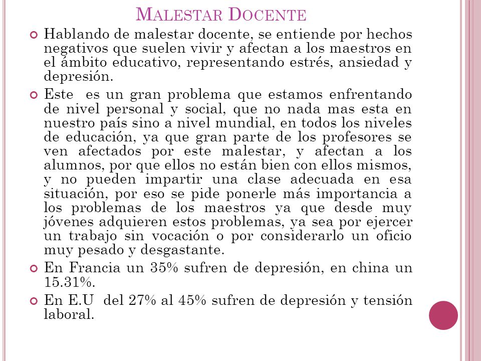 Malestar Docente