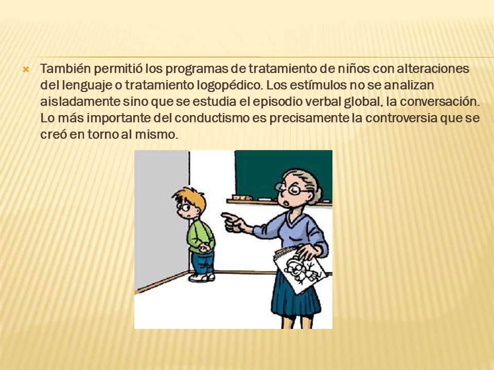 También permitió los programas de tratamiento de niños con alteraciones del lenguaje o tratamiento logopédico.