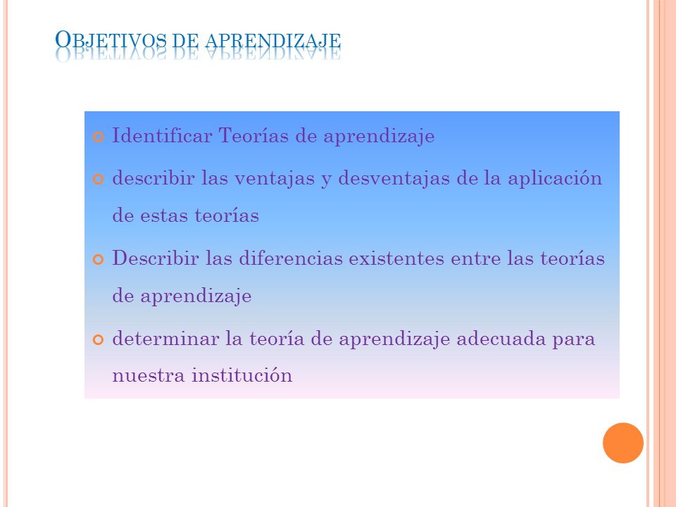 Objetivos de aprendizaje