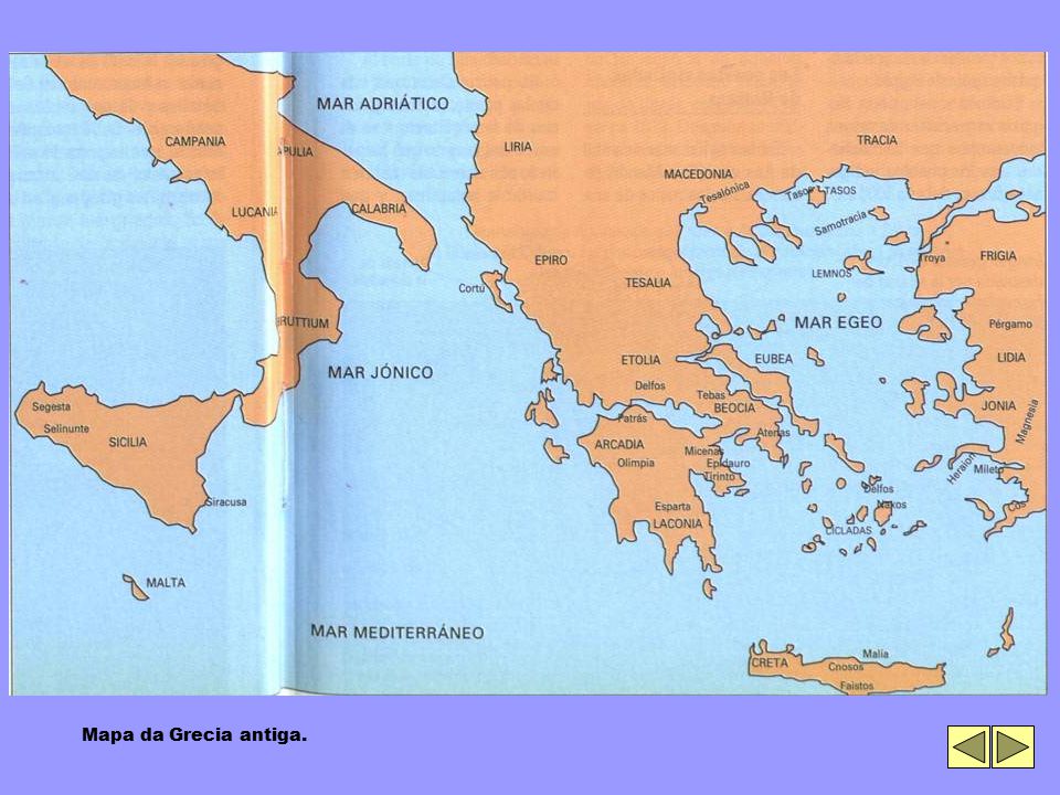 Mapa da Grecia antiga.