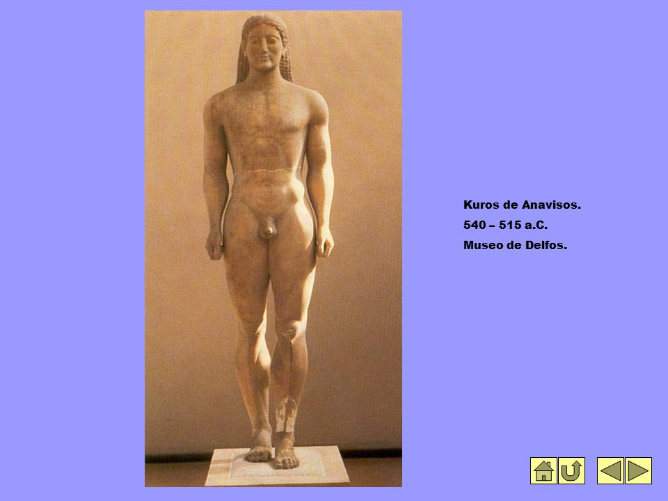 Kuros de Anavisos. 540 – 515 a.C. Museo de Delfos.
