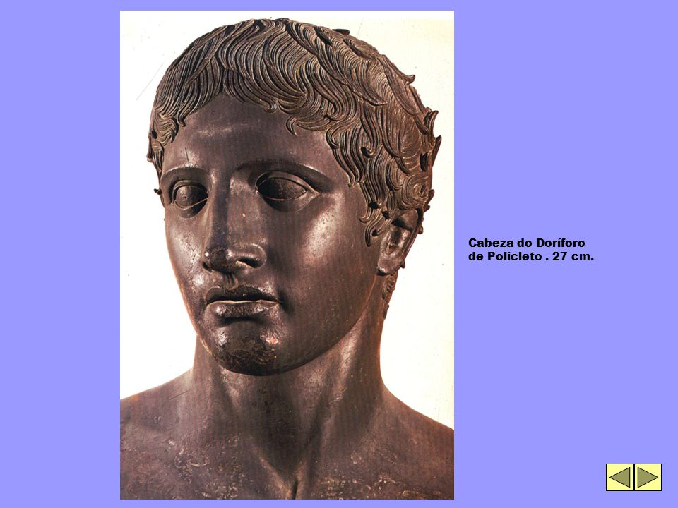 Cabeza do Doríforo de Policleto . 27 cm.