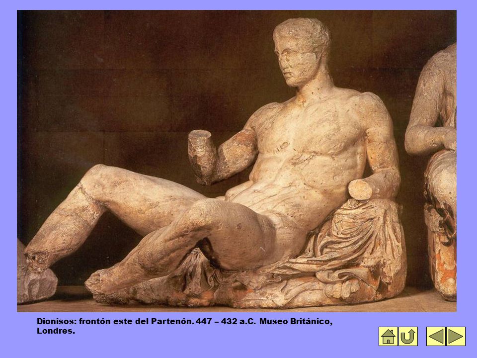 Dionisos: frontón este del Partenón. 447 – 432 a. C