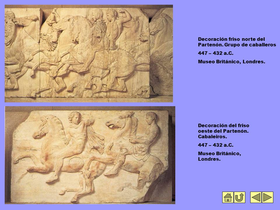 Decoración friso norte del Partenón. Grupo de caballeros