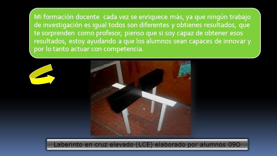 Laberinto en cruz elevado (LCE) elaborado por alumnos 09O