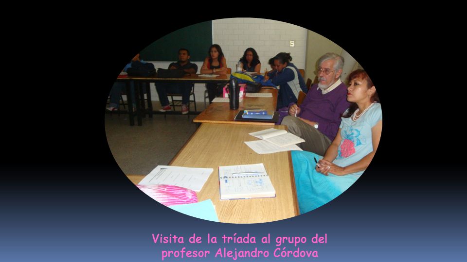 Visita de la tríada al grupo del profesor Alejandro Córdova