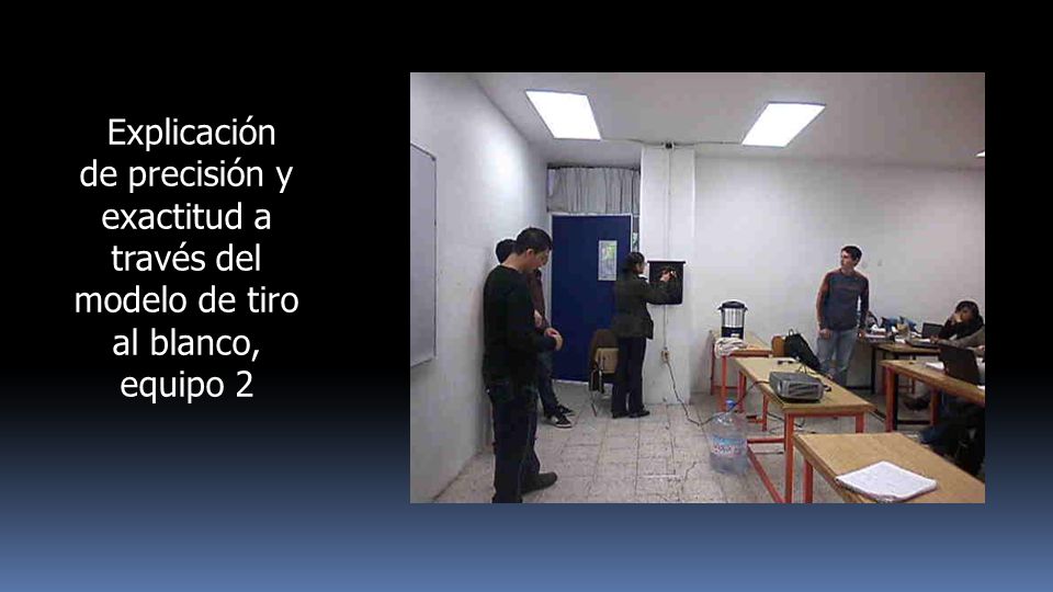 Explicación de precisión y exactitud a través del modelo de tiro al blanco, equipo 2