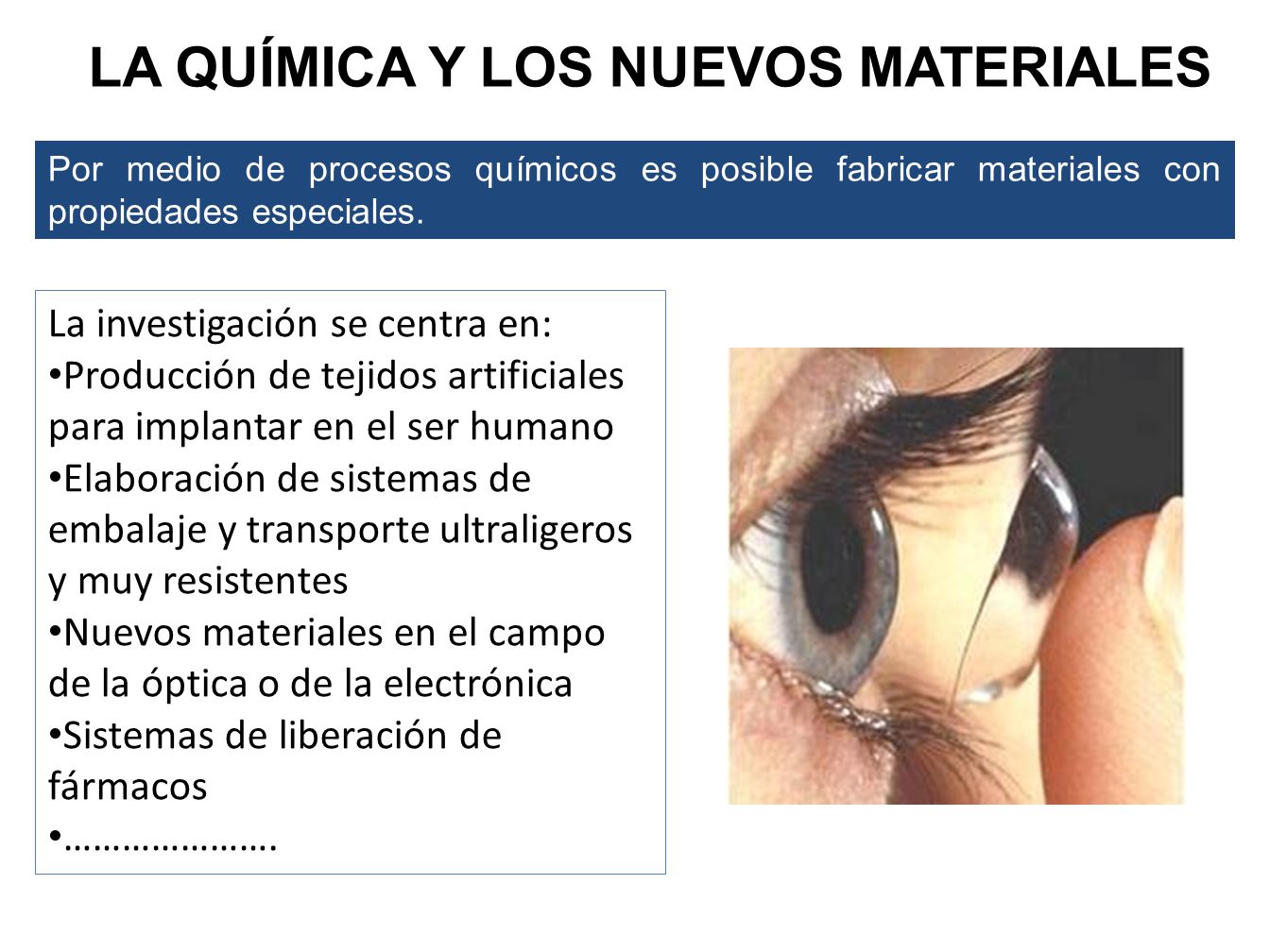 LA QUÍMICA Y LOS NUEVOS MATERIALES