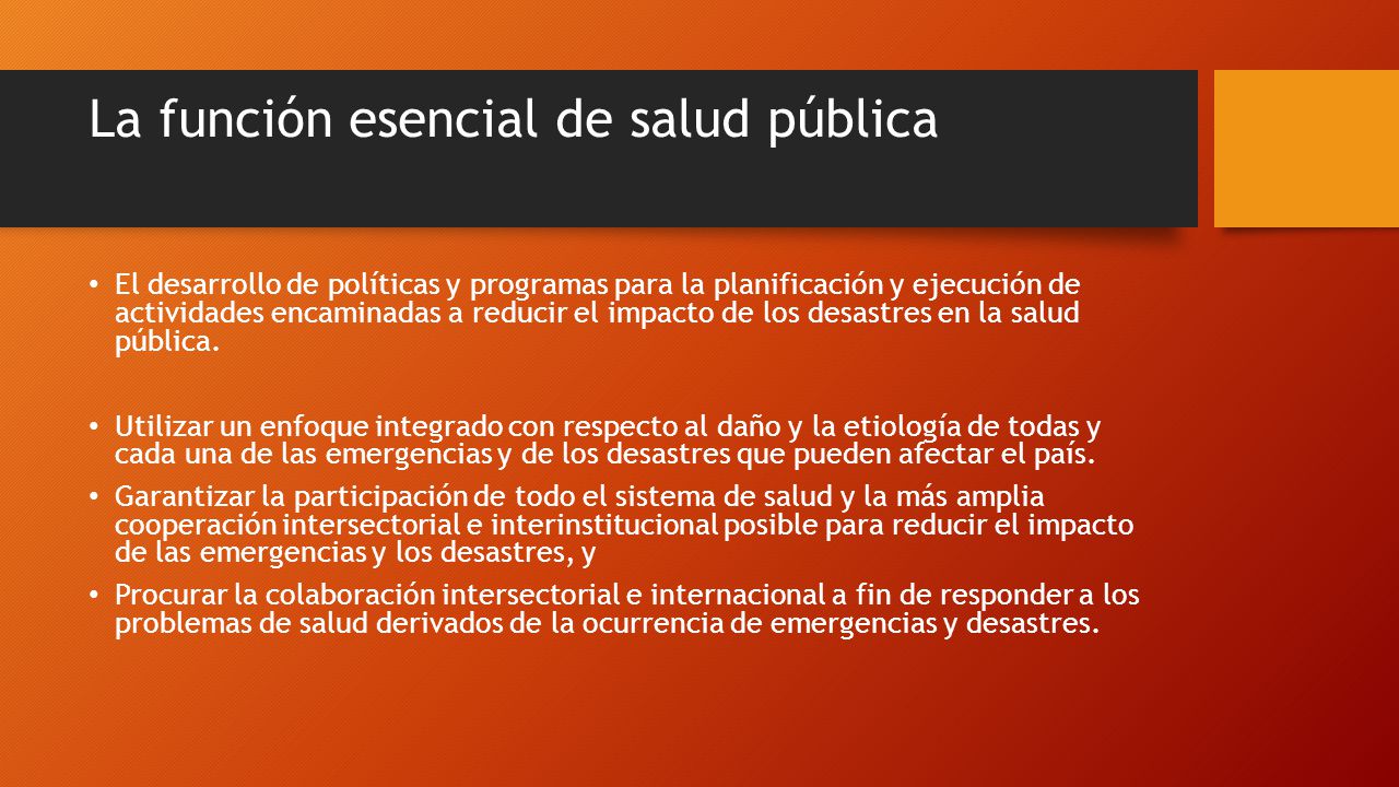 La función esencial de salud pública