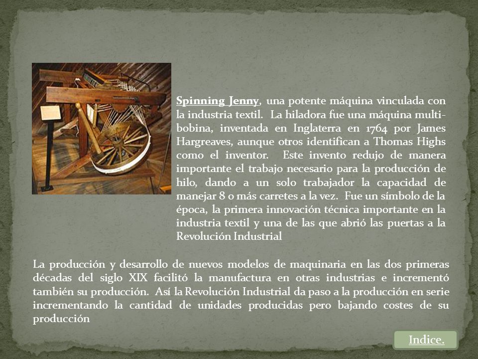 Spinning Jenny, una potente máquina vinculada con la industria textil