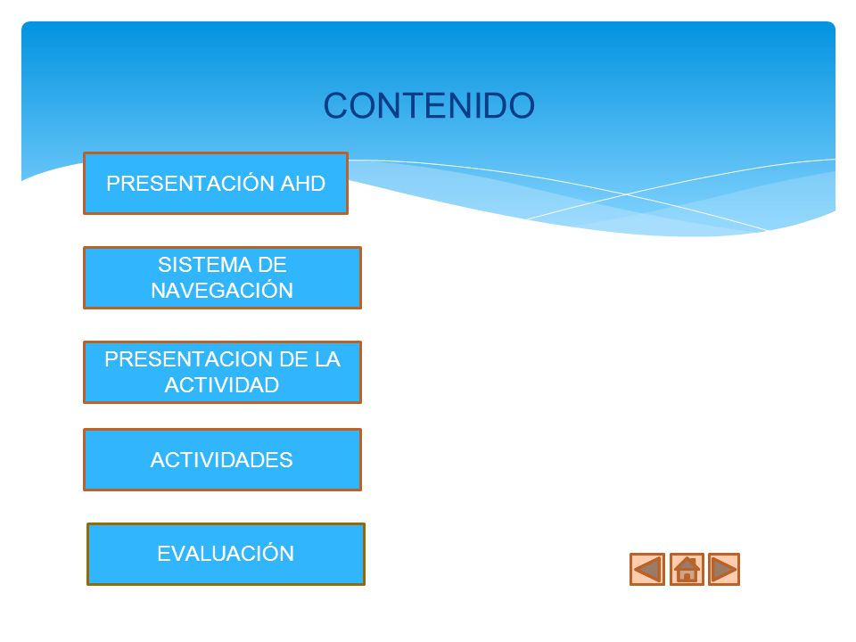 SISTEMA DE NAVEGACIÓN Botones y/o imágenes Dan acceso a recursos