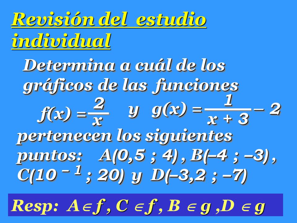 Revisión del estudio individual