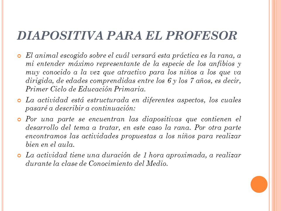 DIAPOSITIVA PARA EL PROFESOR