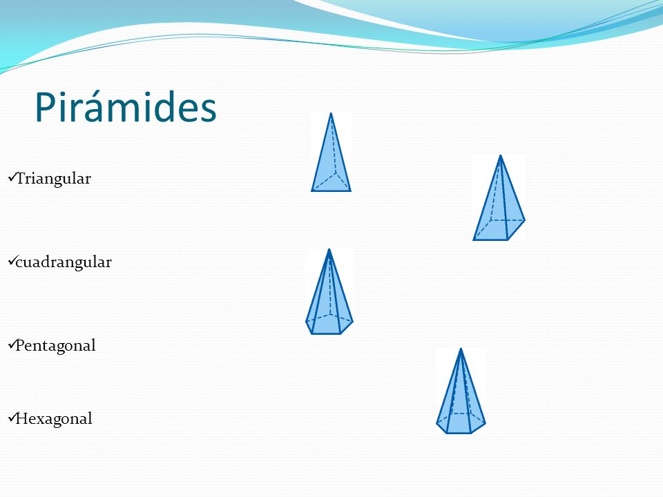 Pirámides Triangular cuadrangular Pentagonal Hexagonal