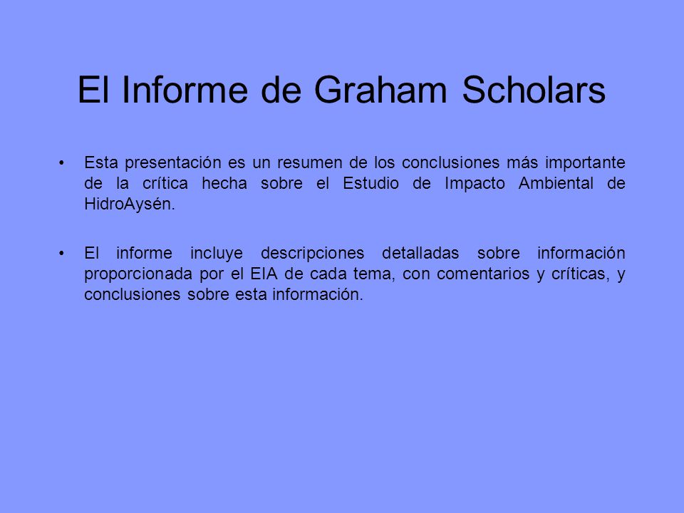 El Informe de Graham Scholars