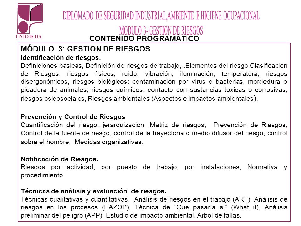 CONTENIDO PROGRAMÁTICO MÓDULO 3: GESTION DE RIESGOS